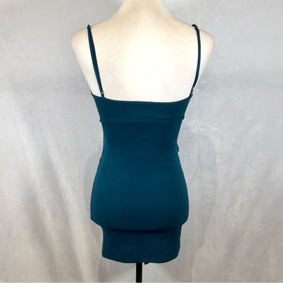 Windsor deep teal green pleated mini bodycon wrap dress size XS - Picture 5 of 8